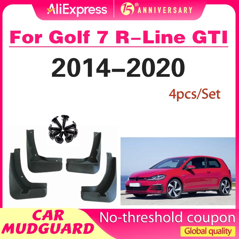 4x لشركة فولكس فاجن جولف MK7 R-Line GTI البديل 2014 ~ 2020 فولكس واقيات الطين واقيات الطين العجلات الأمامية درابزين الملحقات