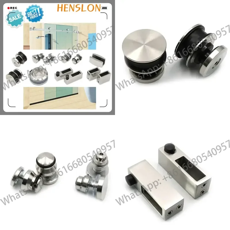 Modern Glass Fittings Tempered Glass Door System 304 Stainless Steel Frameless Shower Sliding Door Hardware