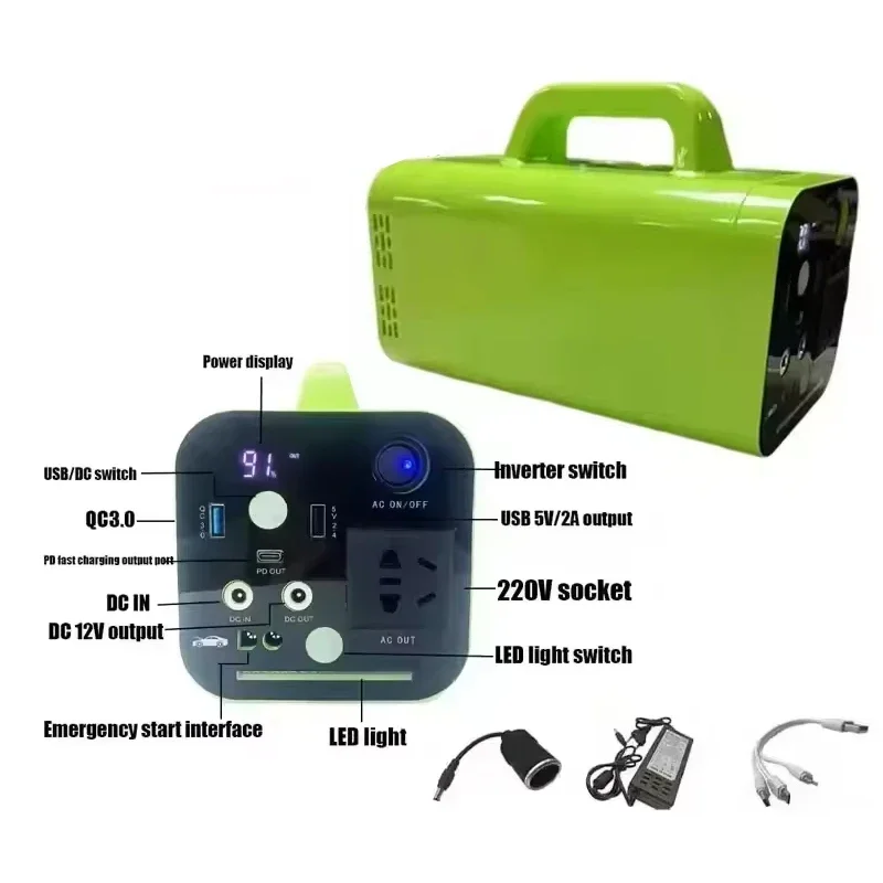 Lightweight Carry Handle Energy Storage Box 80000mAh 500W Multi AC DC USB Fast Output Outdoor Backup Power Source