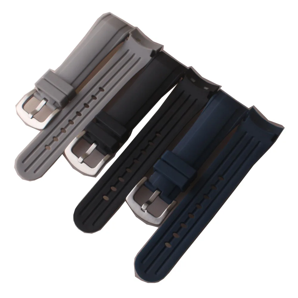 Correa de reloj para Graham, correa de goma para reloj, boca curvada de 24mm, correas de silicona para reloj en negro, gris y azul, accesorios especiales para hombres y mujeres