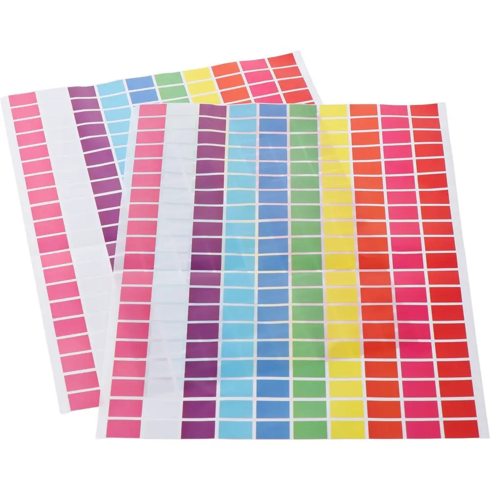 2000PCS Marking Rectangular Self-adhesive Stickers 10 Colors Copper Sticker Price Tags Stickers Multi-color Colored Stickers