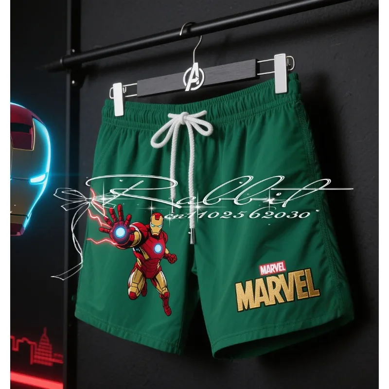 2025 صيف جديد مارفل خارقة الرجل الحديدي يحبك ثلاث آلاف مرة ثلاثية الأبعاد مطبوعة الكبار الوالدين والطفل السراويل الرياضية شورتات للبحر