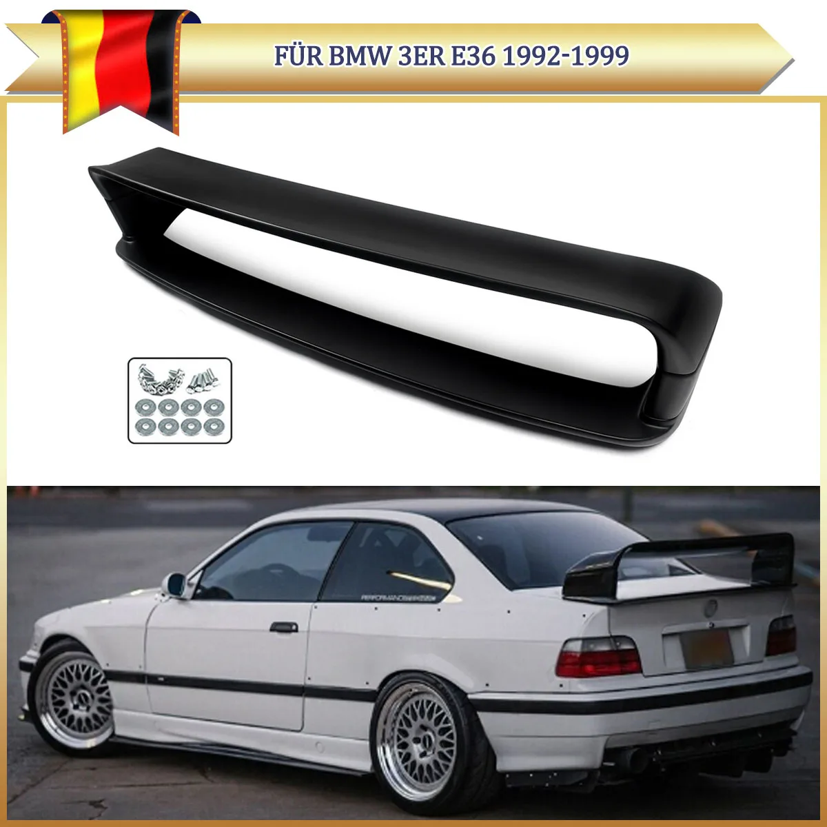 Heckklappen-Spoiler Dachflügel für BMW 3er E36 320i 328i Limousine Coupé M3 GT-Stil 1990 1991 1992 1993 1994-1999