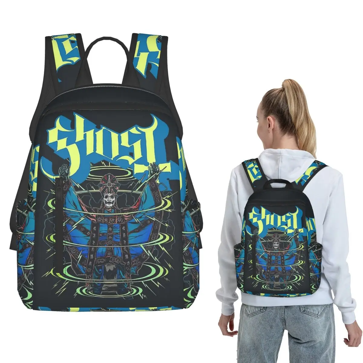 Rock Band Ghost BC Backpack Daypack Boys Girls BookBag School Bag Shoulder Bags for Men Women