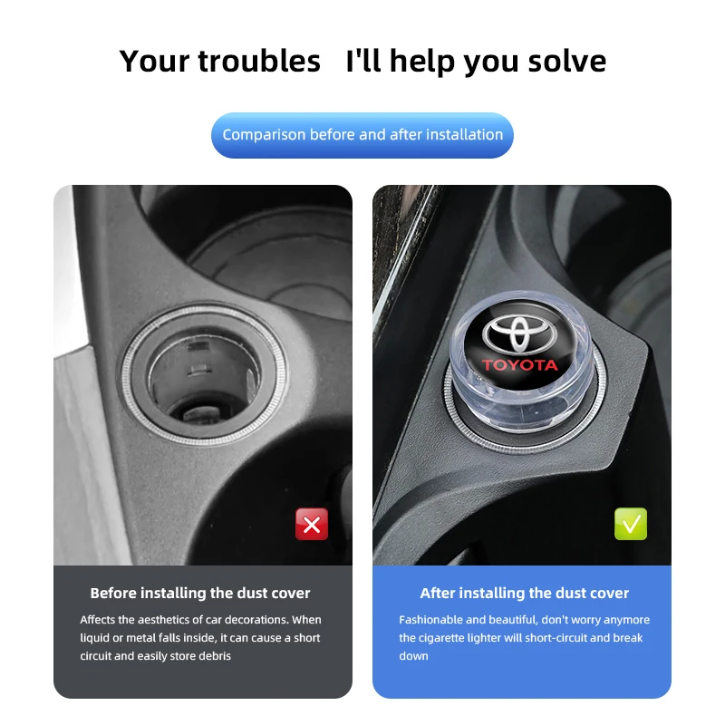 سيارة ولاعة السجائر الغبار برهان غطاء وقائي أخف زر لتويوتا فورتشنر هايلاندر مارك-X ميراي هليكس بيكانتو سوبر #3