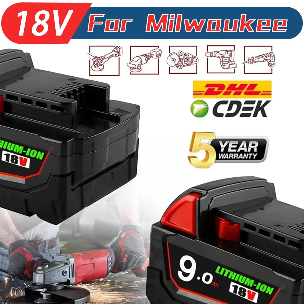 

Original 18V 12.0Ah/9.0Ah For Milwaukee M18 battery 48-11-1815 48-11-1850 2604-22 2604-20 2708-22 2607-22 power Tools Battery