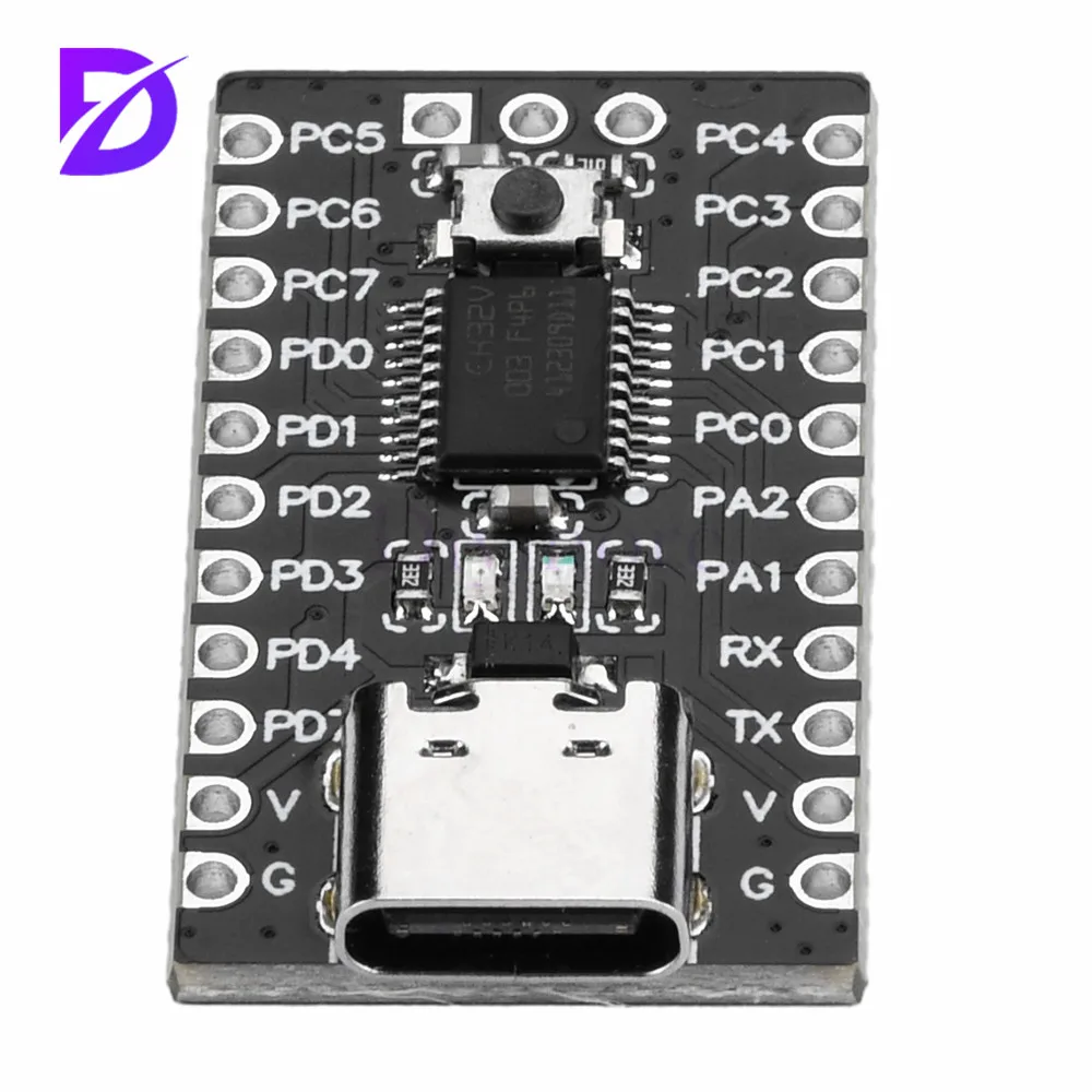 5pcs/1pcs lot ch32v003f4p6 Kern platine Entwicklungs platine ch32v003 Mikrocontroller-Modul RISC-V Prozessor TYPE-C Schnitts telle