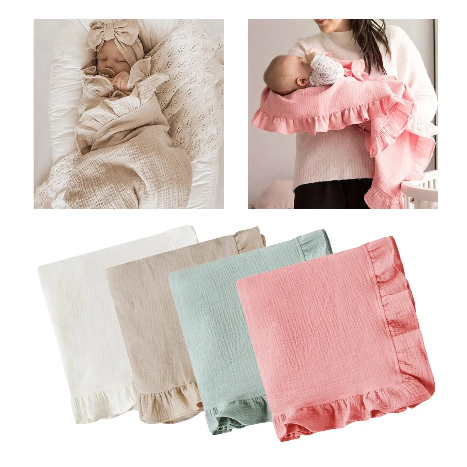 Swaddle Blanket, Crawling Blanket Air Conditioner Blanket Sleeping Bags Receiving Blanket for Props Gifts