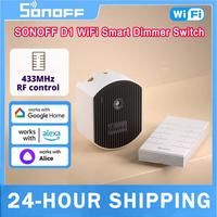 SONOFF D1 Smart Light Dimmer 433Mhz RF Switch Light Brightness Adjustable With Remote EWeLink Voice Control Google Home Alexa