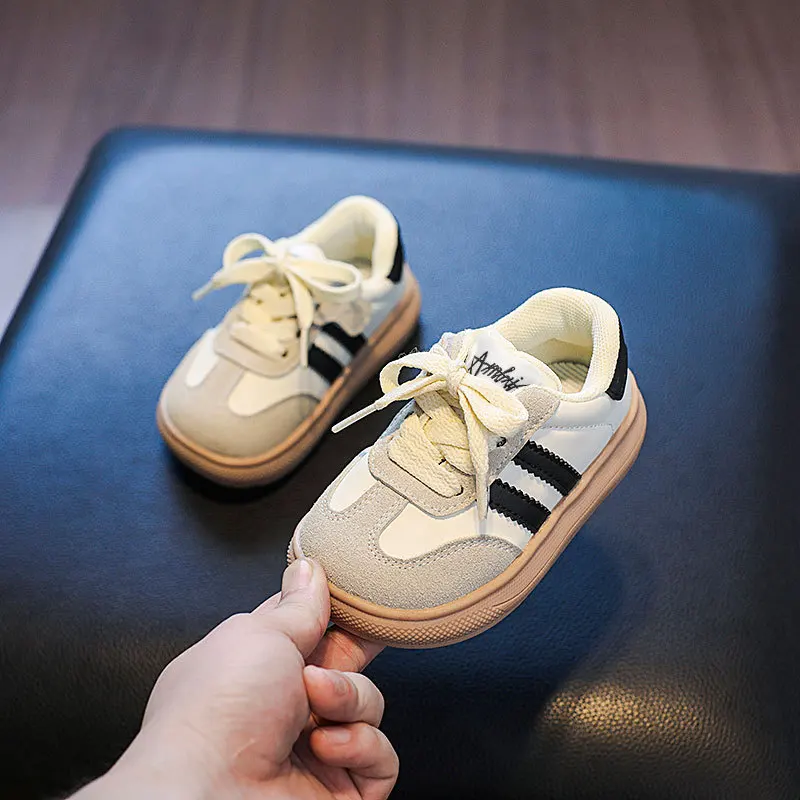 Children's Board Shoes Four Seasons Models Gold Casual Boys Girls De Training Shoes Pink Soft Kid Baby Sneakers