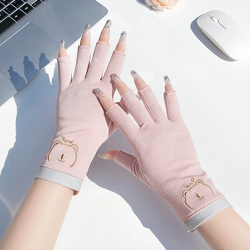 

1 Pair Fingerless Anti-UV Nail Gloves UV Gel Shield For Manicure Nail Art LED Lamp Dryer Radiation Protection Hand Gloves