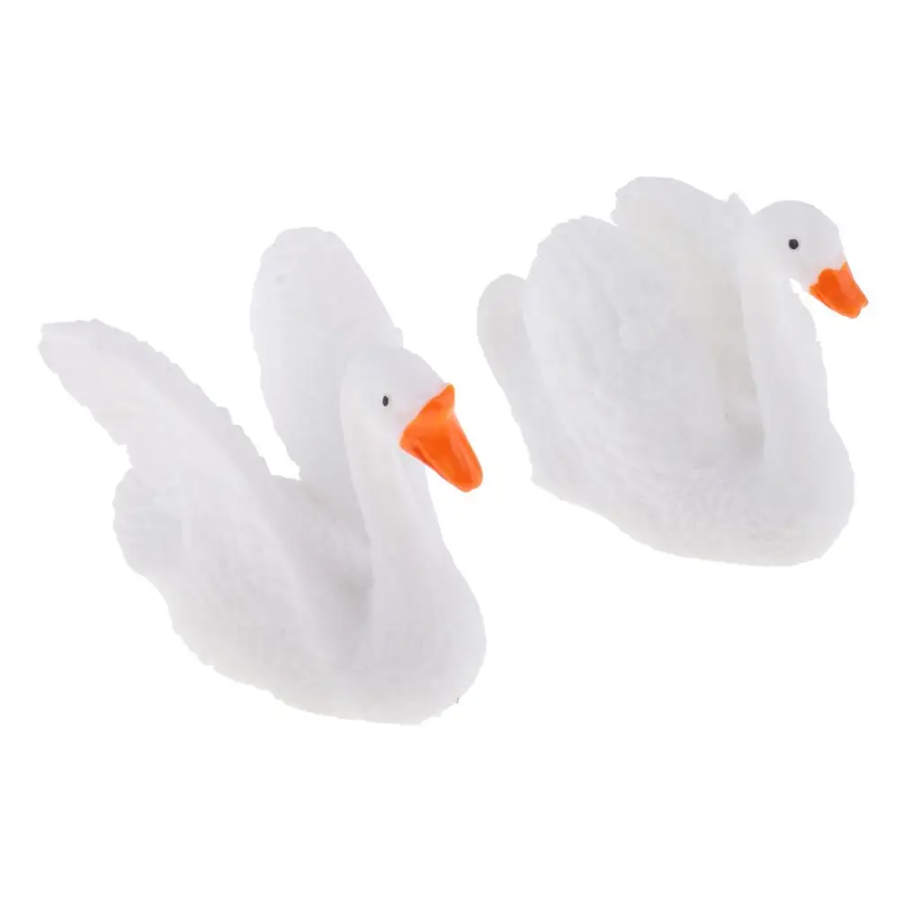 Fairy Garden Miniatures Swan Resin Decorative Ornament Kit Animal Figurine for DIY Dollhouse Bonsai Decoration
