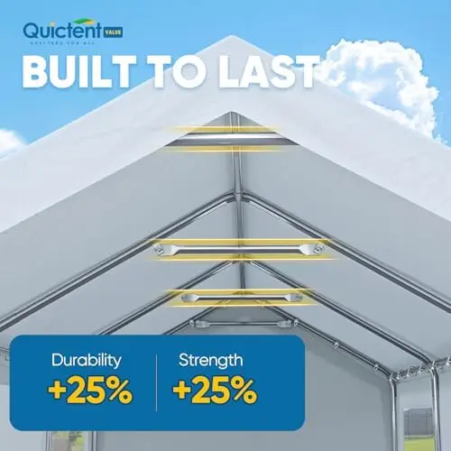 10x20FT Heavy Duty Carport, High-Strength Reinforced Galvanized Outdoor Garage Canopy Tent with Roll-up Ventilated