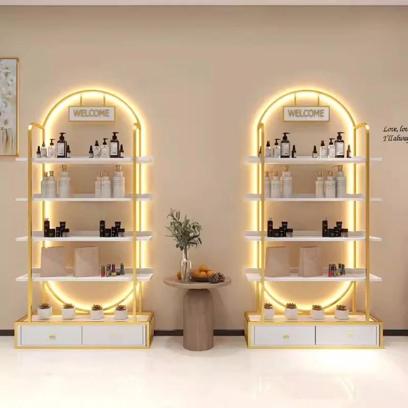 Custom.High Quality Nail Salon Furniture Display Stand Factory Direct Multi Layer Display Shelves for Nail Polish Cosmetics Skin