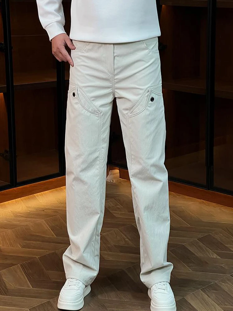 

Свободные повседневные брюки, мужские брюки, американский дизайн, прямые брюки, молодежная рабочая одежда Haome, длинные брюки, удобная посадка