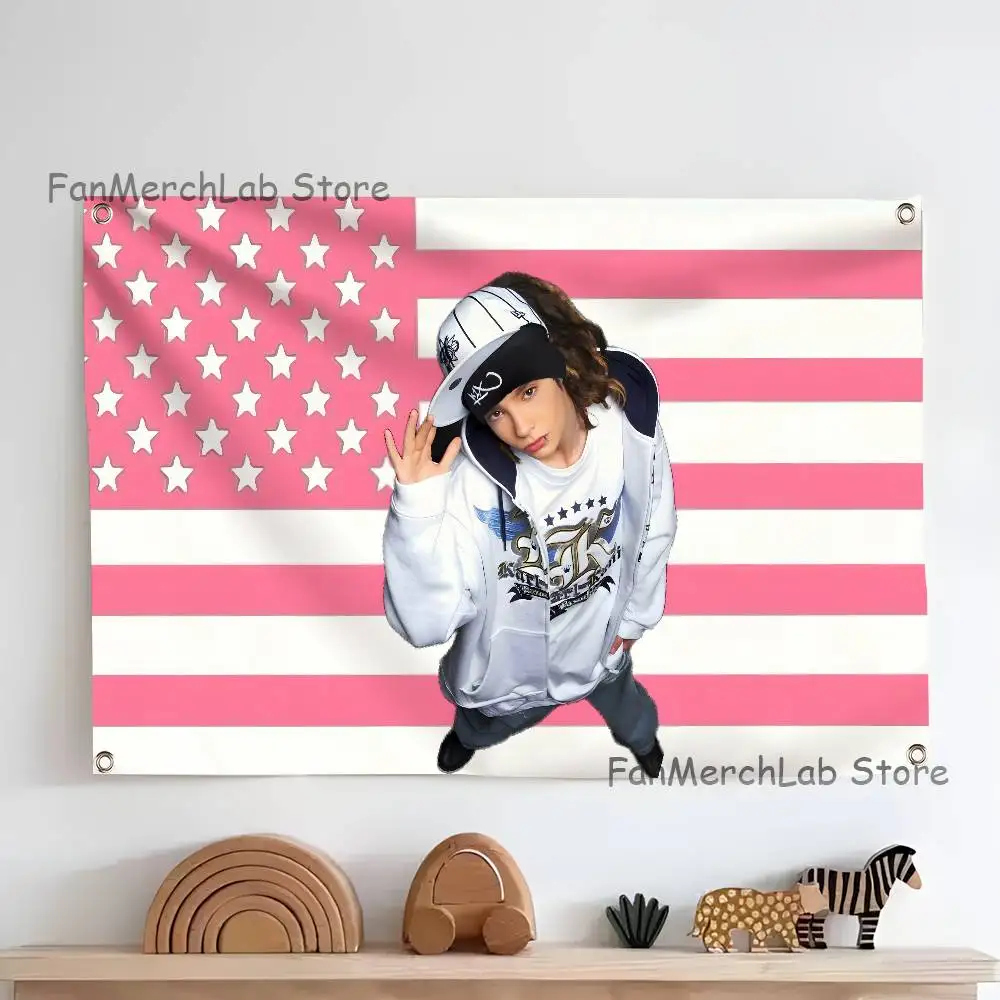 Singer T-Tom Kaulitz Flags for camping living room bedroom party carnival booth interior decorations