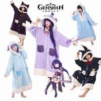 Anime Pajamas Set Zhongli Xiao Ganyu Yae Miko Kaeya Raiden Baal Scaramouche Wanderer Cosplay Costume Blanket Sleepwear Christmas