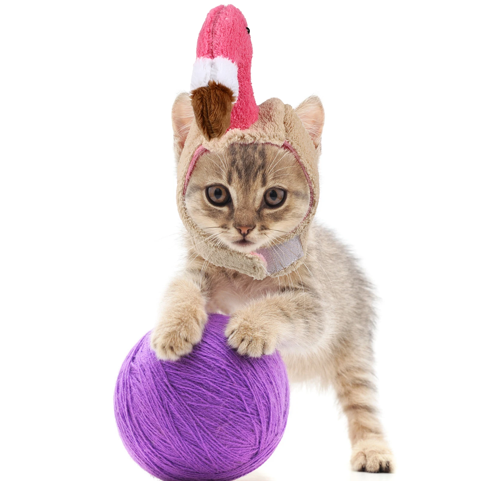 

Pet Flamingo Head Ups Cat Costume Dogs Birthday Cats Cosplay Hat Headgear Cap The
