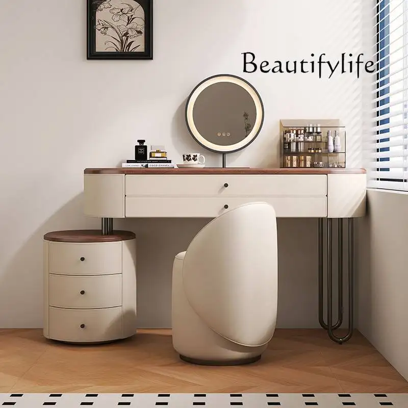 

Full Set Aesthetic Dressing Table Storage Beige Wooden Luxury Dressing Table Makeup Mirror Toaletni Stolek Furniture Home