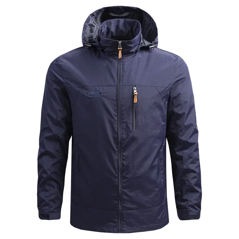 

2023 Jacket Men's Spring and Autumn Thin Outdoor Charge Jacket Youth Hooded Loose Large Casual Coat