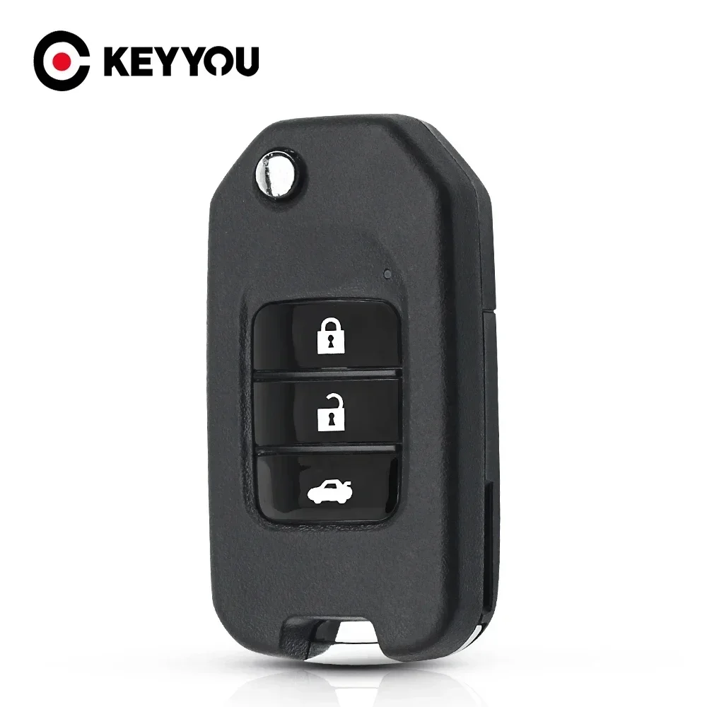 

KEYYOU 3 Buttons Car Remote Control Key Shell For Honda Accord Civic City CRV Jazz XR-V Vezel HR-V FRV Replace Flip Key Case