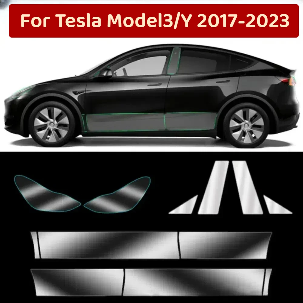 Tesla Model3 Y 2017-2023 자동차 전면 도어 후면 도어 확장 보호 필름 보이지 않는 자동차 보호 필름 자동차 액세서리 