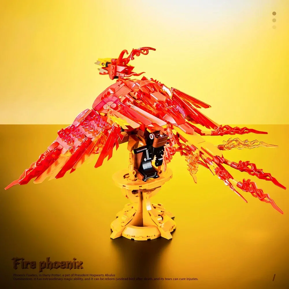 Ideeën Serie Mechanische Fire Phoenix Bouwsteen Creatieve Expert Dier Phoenix Vogel Model Baksteen Speelgoed Voor Kinderen Gift MOC