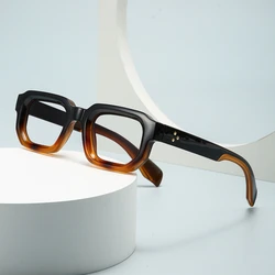 Brand Black Square Men's Glasses Frame Optical Anti Blue Light Reading Eyeglasses Retro Small Rivets Men's Presbyopia Glasses