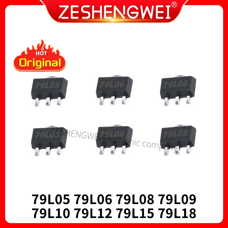 20pcs 79L05 SOT89 SOT SMD 79L06 79L08 79L09 79L10 79L12 79L15 79L18 7905 7906 7908 Voltage Regulator Triode In Srock Original