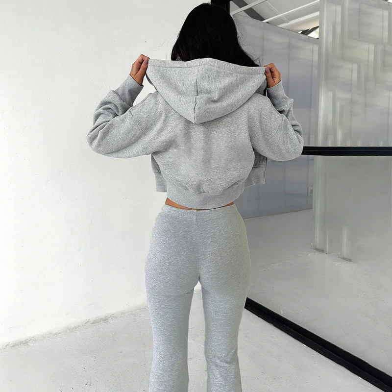 Crop Jackets Two Piece Pant Sets Women Winter Tracksuits 2023 Women Sweatsuits Elegant Luxury Outfits 2 Piece Pant Sets Joggers