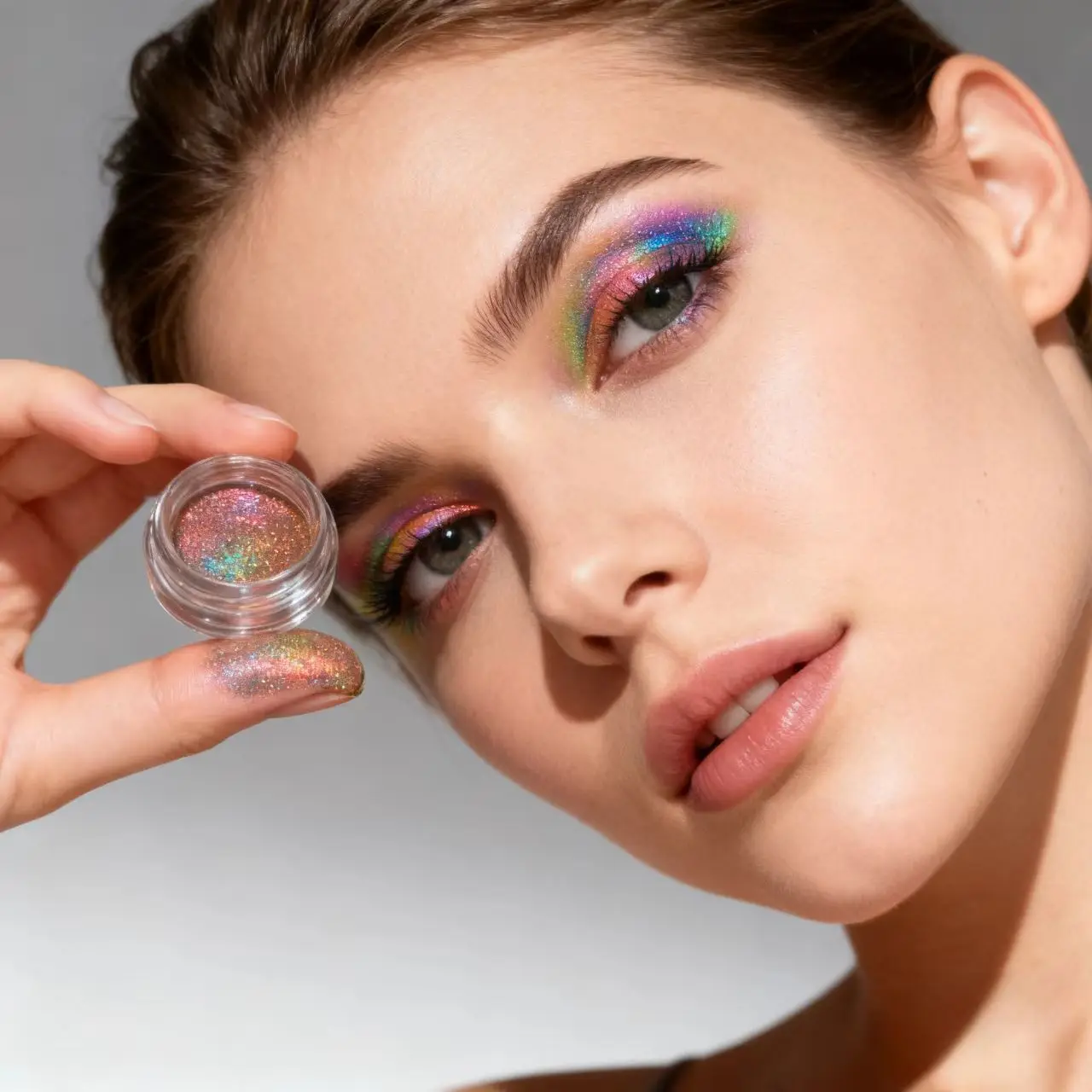 ブライトニングハイライトボディデコレーション用品ブルーグリッターピンクアイシャドウ