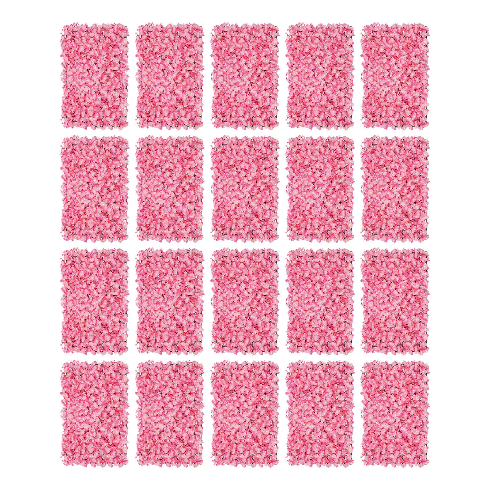 20pcs Silk Artificial Flower Wall Panel Wedding Party Backdrop Floral Home Decor