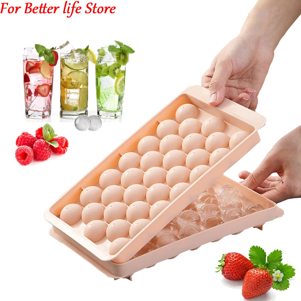 

1PC 33/18 Ice Boll Hockey PP Mold Frozen Whiskey Ball Popsicle Ice Cube Tray Box Lollipop Making Gifts Kitchen Tools Accessories