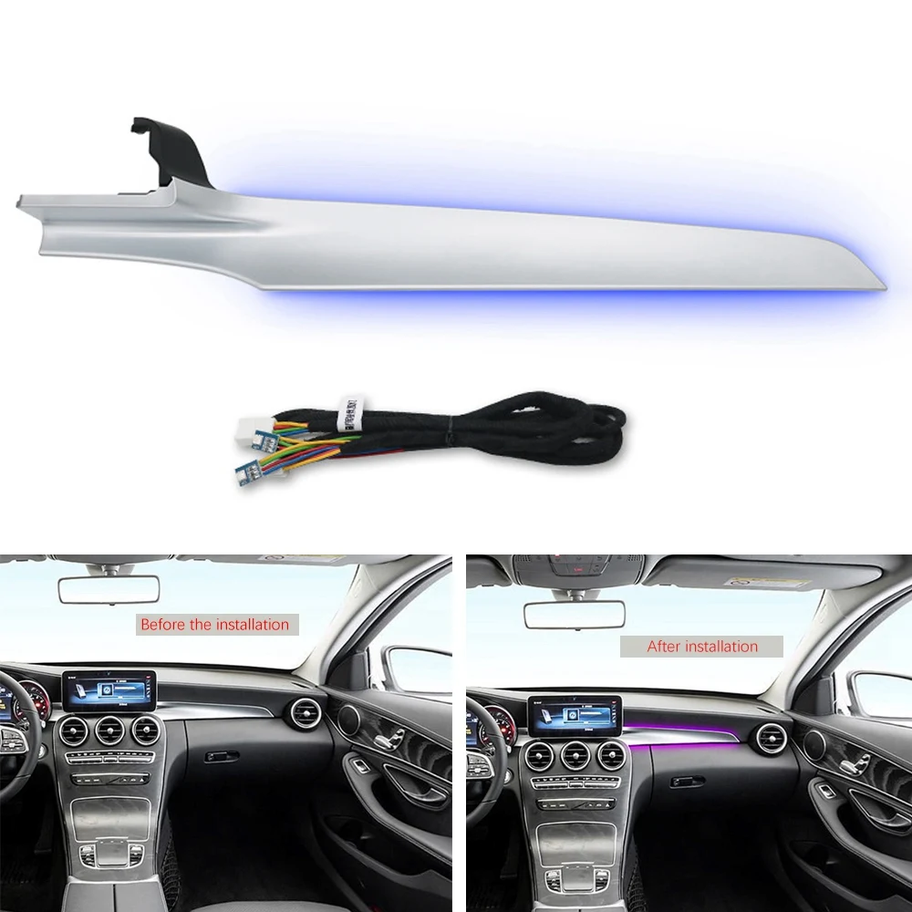 3 colori Car LHD Co-Pilot Atmosphere Light Panel lampada ambientale interna per Mercedes-Benz classe C W205 GLC X253 15-19 A