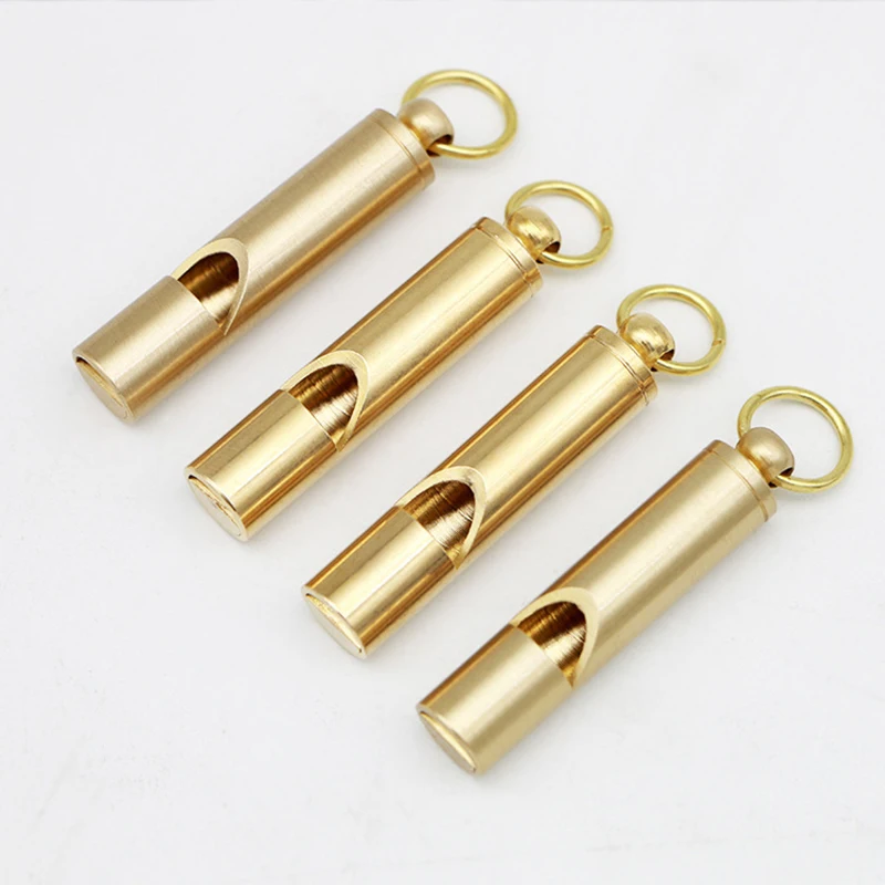 Brass Keychain Retro Personalized Whistle Pendant Children's Outdoor Whistle Survival Training Tool Bag Pendant Gifts For Kids