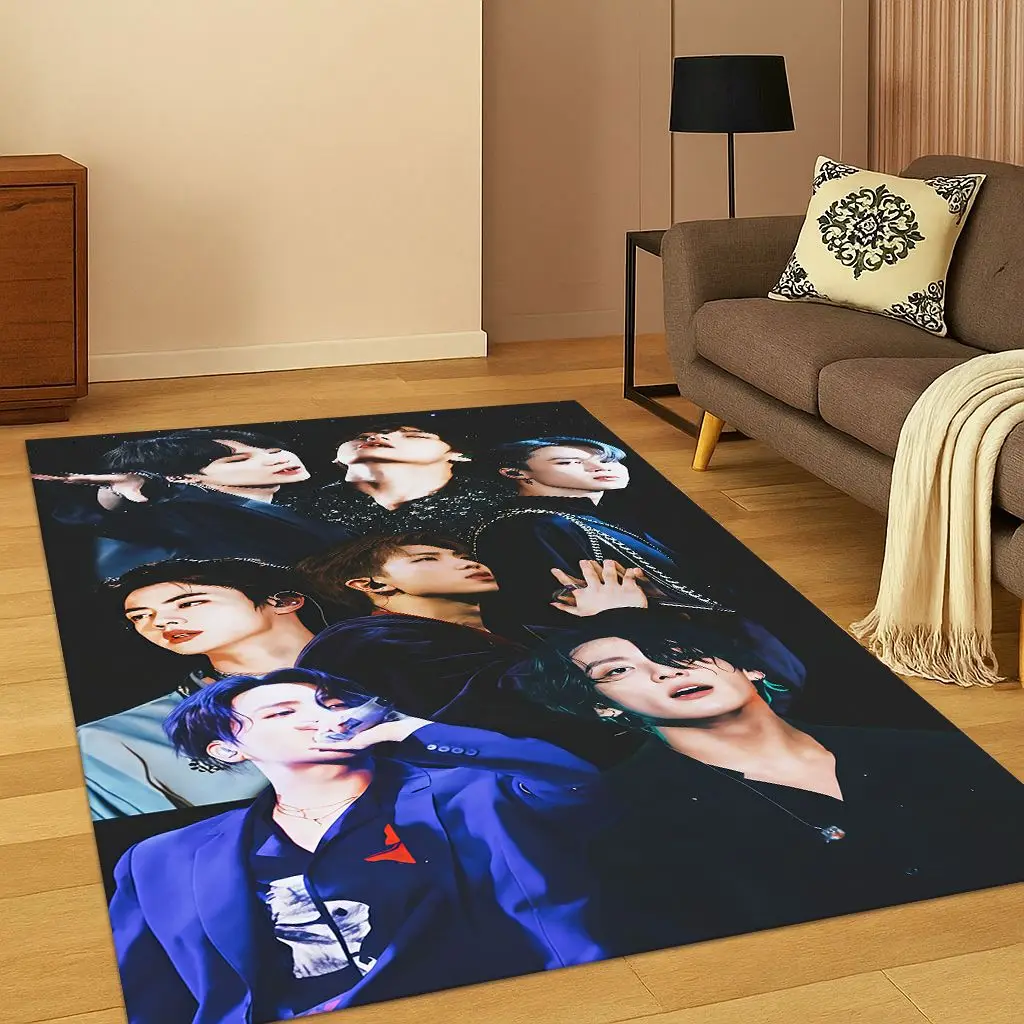 Kpop Star B-BTS Kim JIN SUGA V السجاد البساط لغرفة النوم غرفة المعيشة أريكة المنزل ممسحة ديكور المنزل ، منطقة البساط سجادة أرضية غير قابلة للانزلاق هدية #3