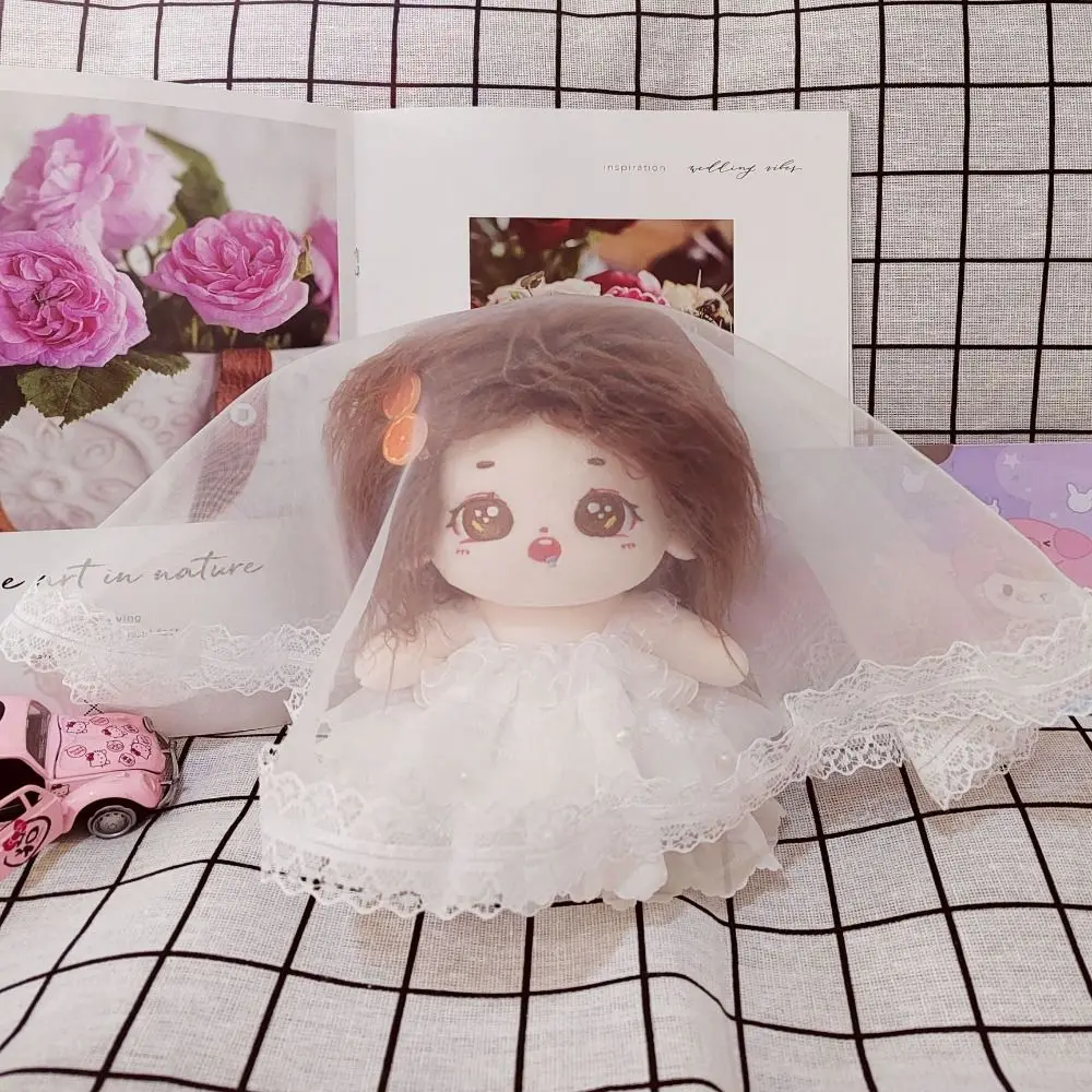 

Wedding Dress 20cm Cotton Doll Clothes White Gauze Skirt Dress Up Cotton Doll Outfit Dress Cute Collection