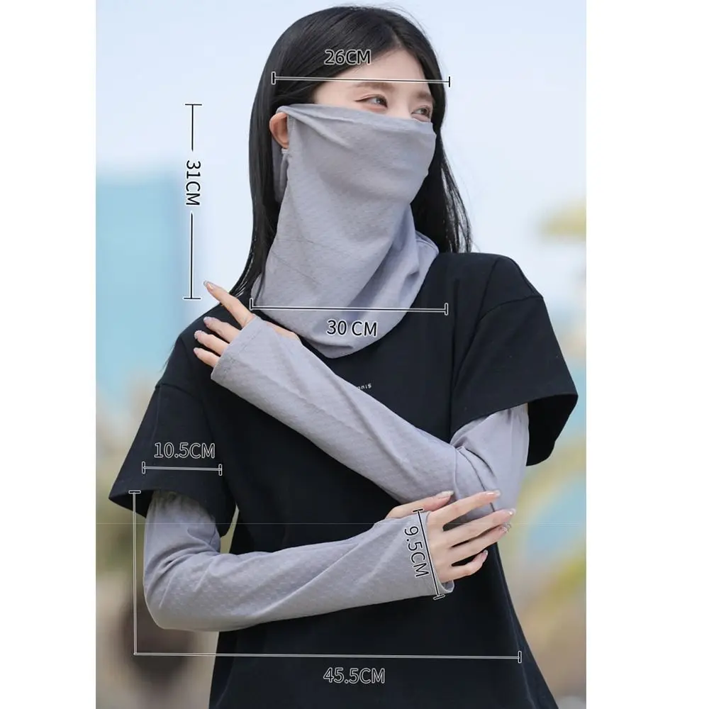 Sun Protection Sunscreen Mask Neck Protection Ice Silk Face Cover Sunscreen and Shading Anti-ultraviolet Sunshade Face Mask