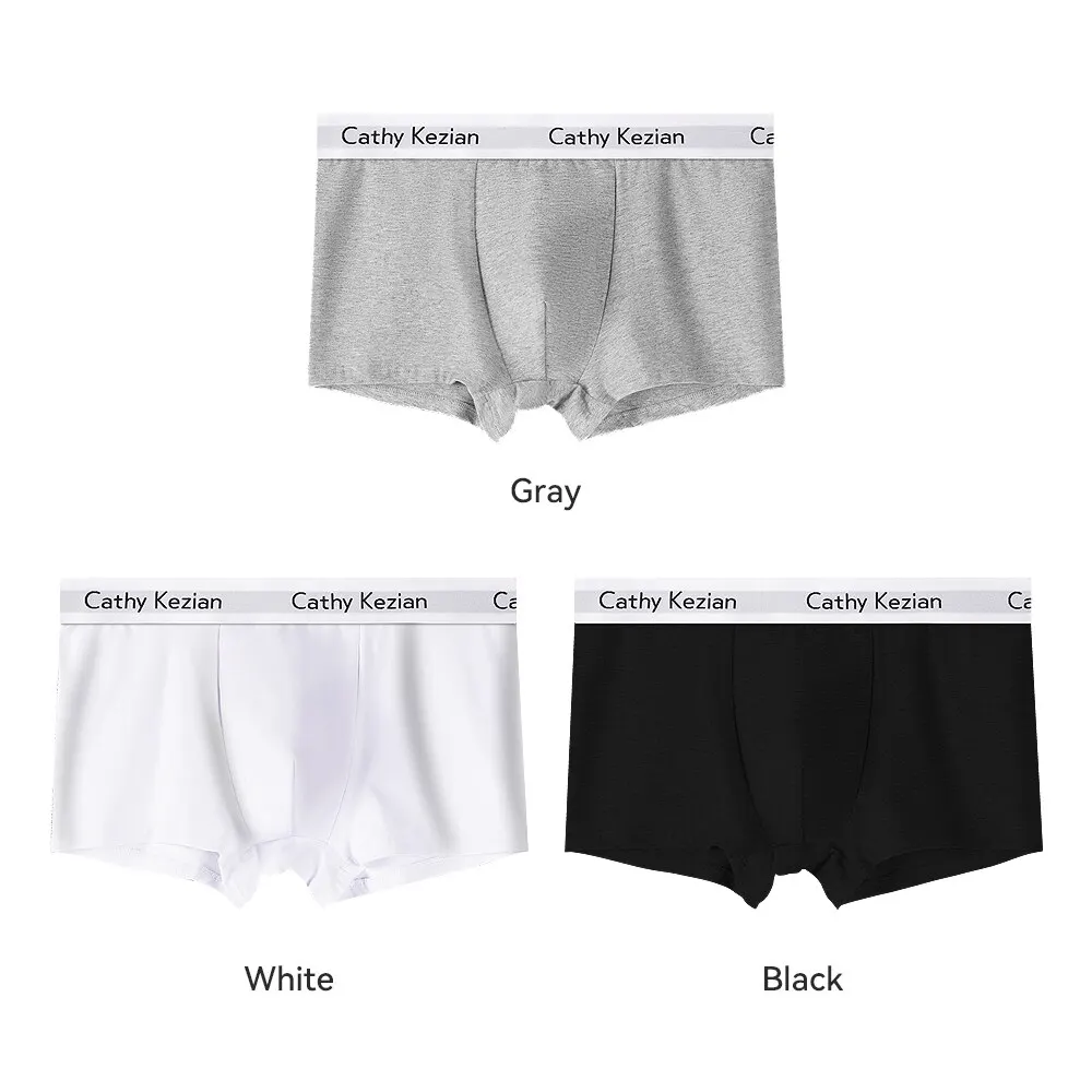 Men Sports Boxers Underwear Underpants Letters Wide Band White Black Gray L XL XXL Breathable Ventilate Fashion Fitness Sports