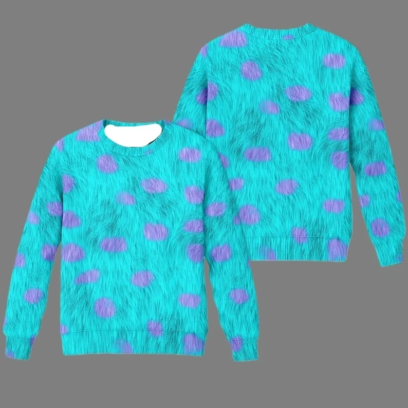 

Тематический уродливый свитер Disney Monster Sullivan COS для рождественской вечеринки, толстовка с круглым вырезом, увеличенный топ для взрослых, осень/зима, новый стиль