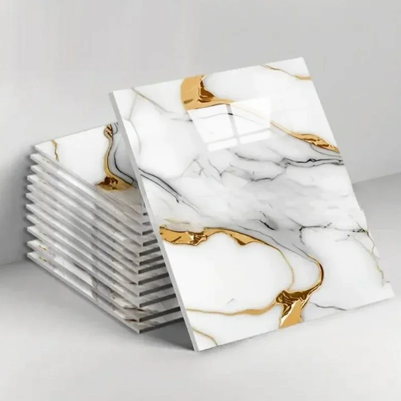 

10-40PCS Imitation Marble 3D Ceramic Tile Wall Renovation Decoration Sticker Waterproof Self-adhesive Home Floor Sticker