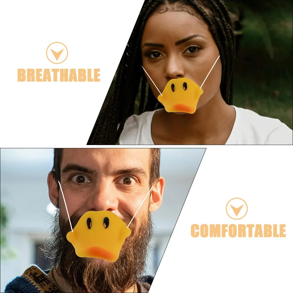2 pezzi in lattice giallo naso di anatra riutilizzabile eccentrico animale costume puntelli per la festa di halloween cosplay masquerade bambini vestire novità