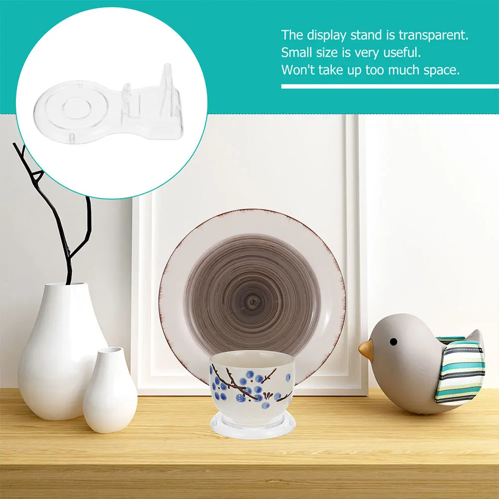 

2Pcs Acrylic Coffee Cup Display Rack Saucer Organizer Stand Clear Transparent Kitchen Dining Room Storage Holder