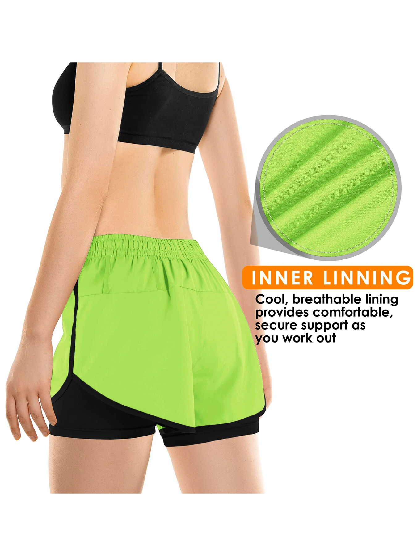 Beautiful Breathable Running Shorts, Quick-Drying, Casual Sports Style, Double-Layered Set-Up Design