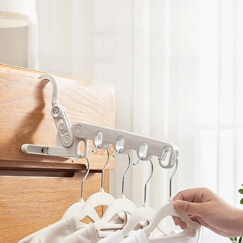 

Folding Clothes Hanger, Portable Tourism Hotel Clothes Hanger, Business Hanger, Multifunctional Five Hole Clothes Hanger