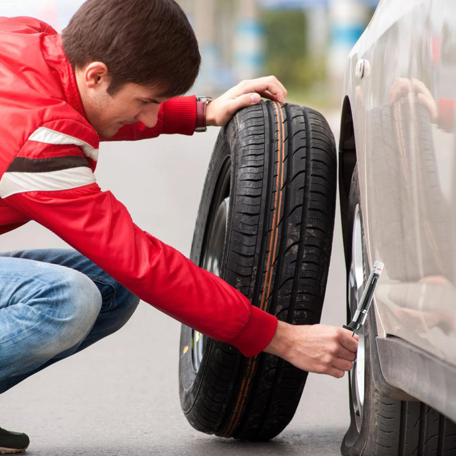 

Professional Tyre Tread Depth Gauge 0-25Mm Tire Measuring Tool For Car Automotive Sturdy Lightweight Tire Tread Gauge Tool