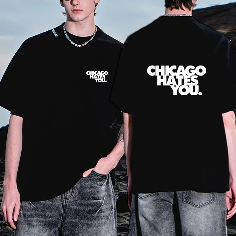 

Rapper Chief Keef Chicago Hates You printed T Shirt Men Women Summer Harajuku Hip Hop short sleeve T-shirts Vintage Casual Tops