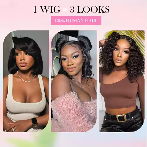 Bob Wig Human Hair 13x4 Hd Lace Front Human Hair Wigs For Black Women Glueless Lace Front Wigs Pre Plucked Pre Cut Straight Bob - Image 5