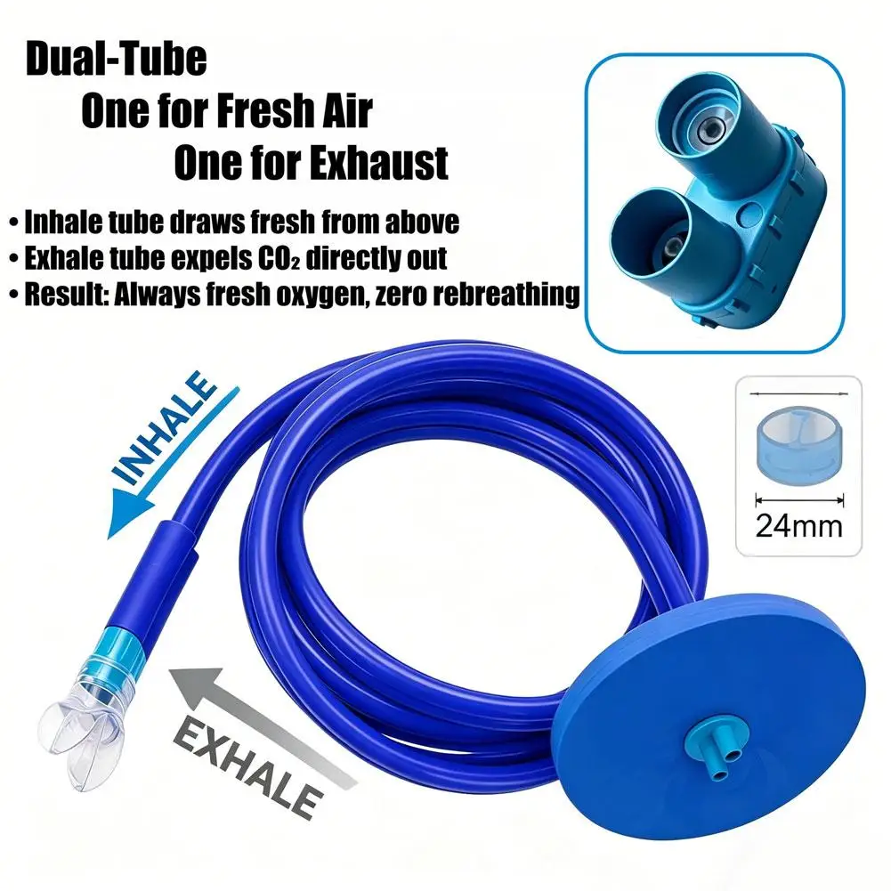 

1.5/3m Snorkel Snorkeling Full Dry Breathing Tube Anti Choking Diving Equipment Scuba Gear Swimming Training Foldable Design