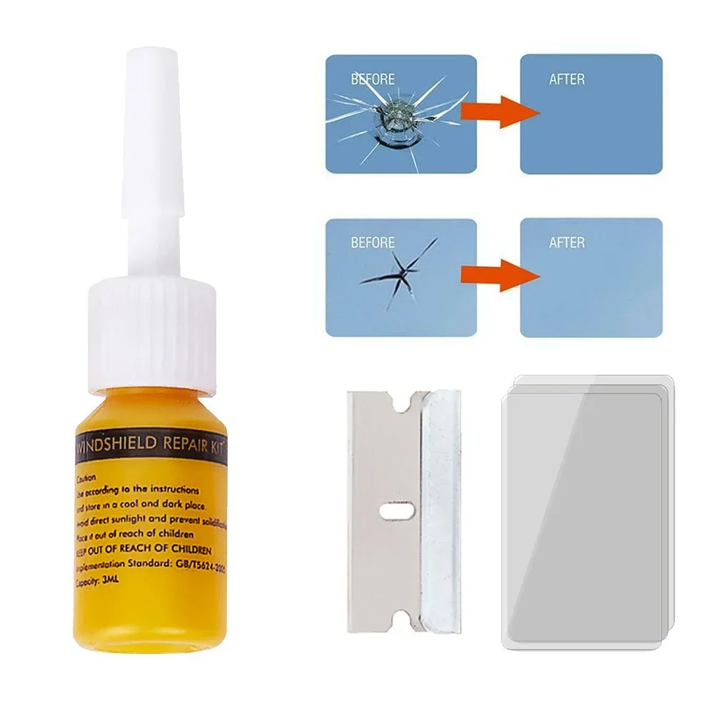 5Pcs/Set DIY Car Nano Fluid Phone Screen Repair Windshield Cracked Glass Curing Glue Auto Glass Scratch Crack Restore Kit NEW